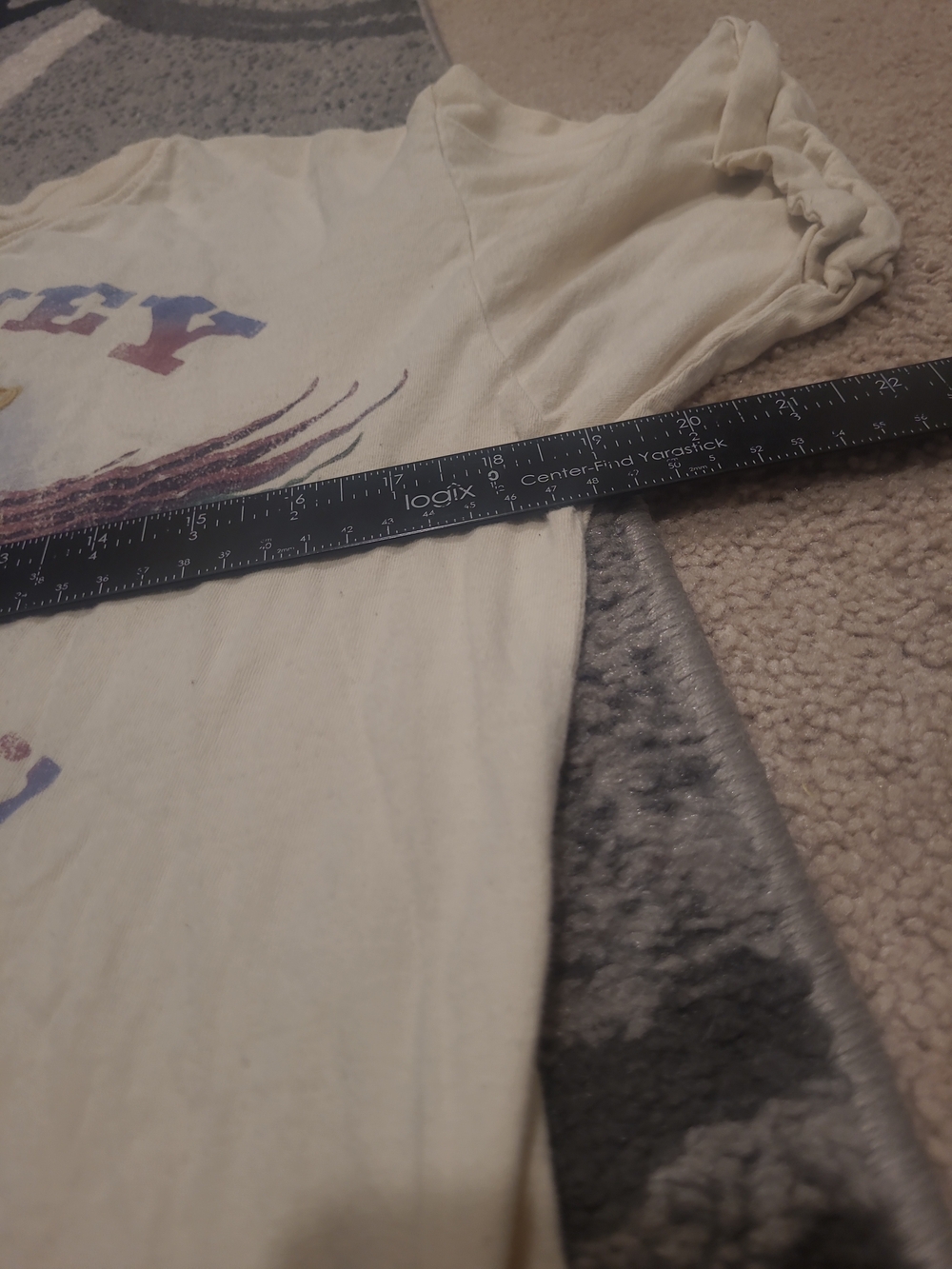 Journey Band Tshirt Dress Nightgown Ivory Graphic Womens Medium Rock n Roll FLAW - Picture 7 of 9